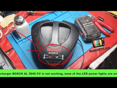 charger BOSCH AL 3640 CV is not working, none of the LED power lights are on