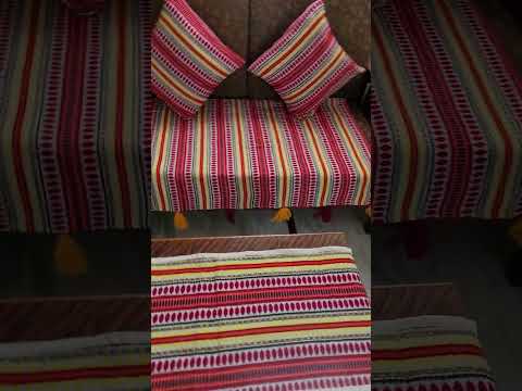 Embroidered handloom cushion cover, size: 16 x 16 inches