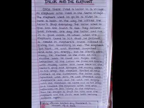 Tailor and the elephant story in English||Story writing