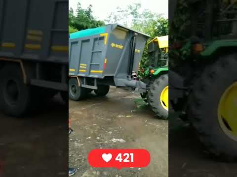JohnDeere 5405 4Wd with big trolley dumper#johndeere