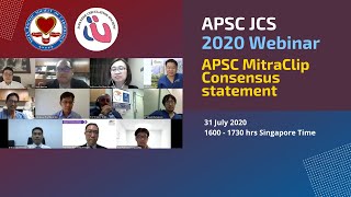 APSC JCS Webinar 2020 MitraClip Consensus statement 31st Aug 2020