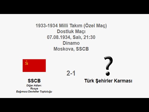 CCCP 2-1 Turkey 07.08.1934 - National Teams Friendly Match