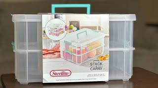 Sterilite Stack & Carry 2 Layer Handle Box Review | Perfect Arts and Crafts Box
