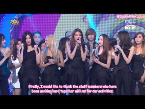 [Eng Sub] [140315] MBC Music Core Winning Speech - SNSD