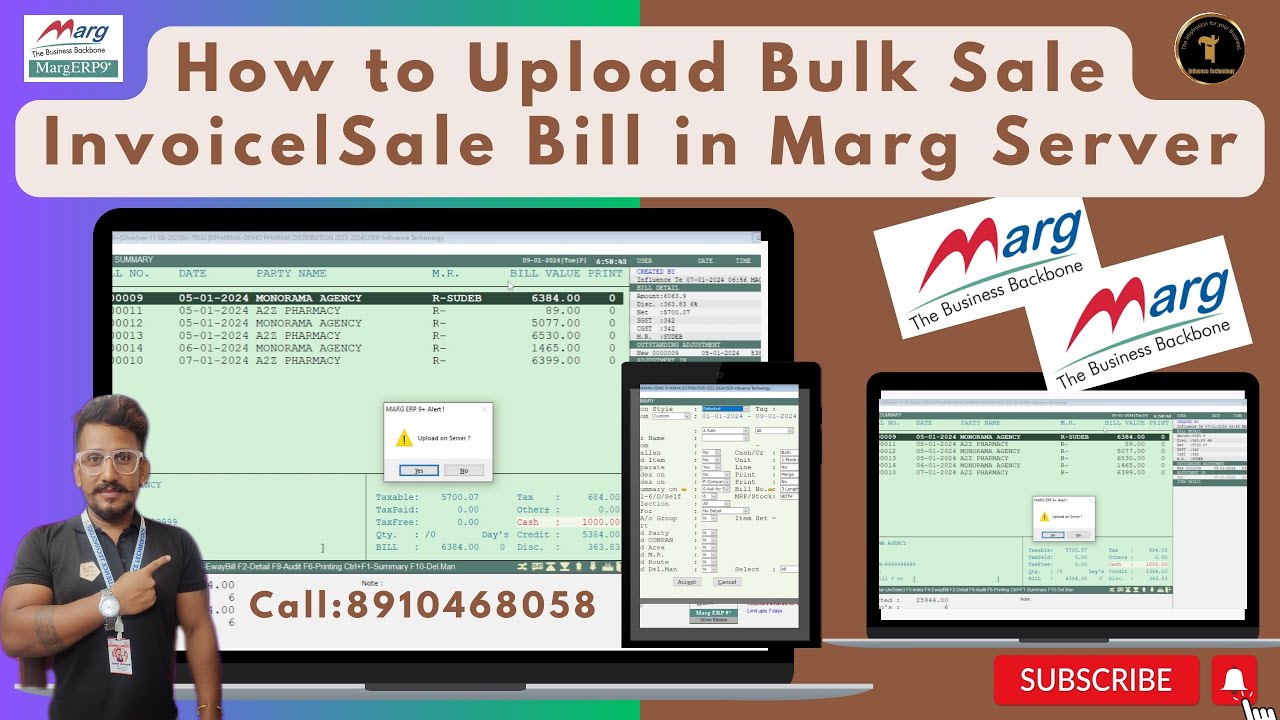 How to Upload Bulk Sale Invoice|Sale Bill in Marg Server