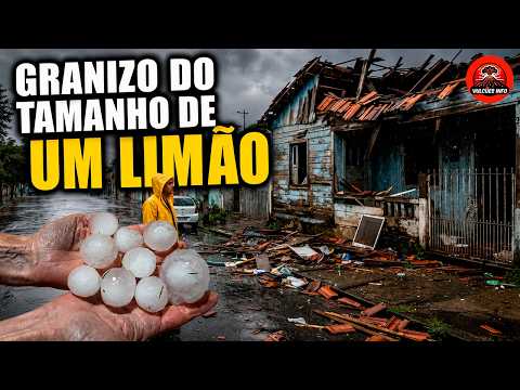 GRANIZOS ENORMES DESTRÓEM TELHADOS EM SC E RS, E O ALERTA CONTINUA