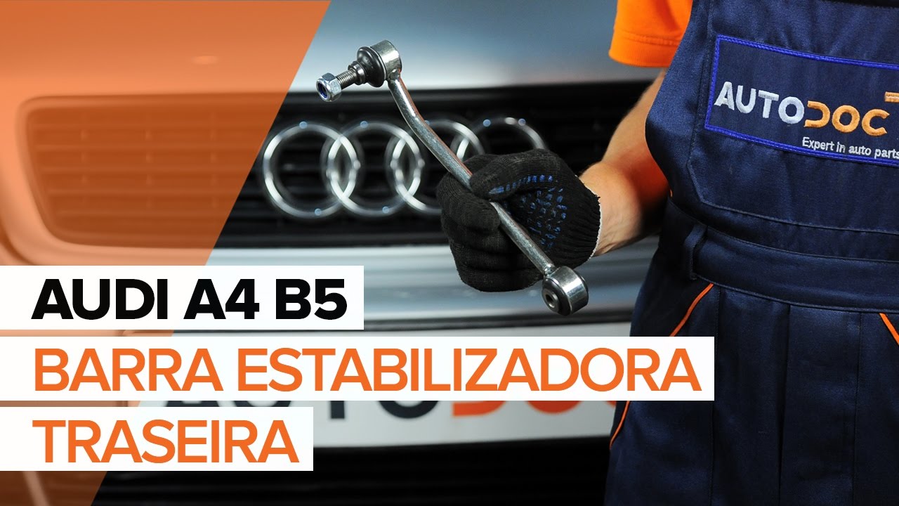 Como mudar tirante da barra estabilizadora da parte traseira em Audi A4 B5 Avant - guia de substituição