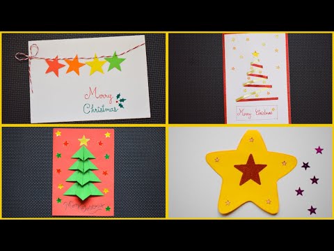 4 Easy Last Minute Christmas Card Making Ideas | Handmade Christmas Greeting Card #christmascard