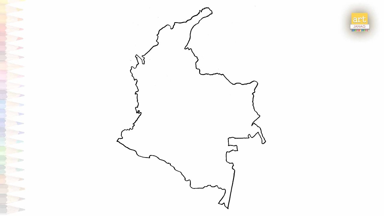 Map of Colombia drawing easy | Outline sketches | How to draw  Colombia map step by step #artjanag