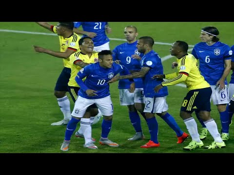 Así fue la pelea entre Neymar y Carlos Bacca Brasil vs Colombia 0-1 Copa América Chile 2015