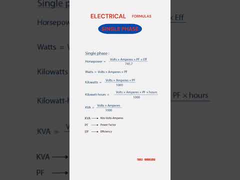 How To Calculate Single Phase Formula.