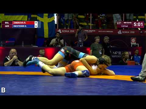 1/8 WW - 50 kg: R. ZIBEROVA (BUL) v. E. RIESTERER (GER)