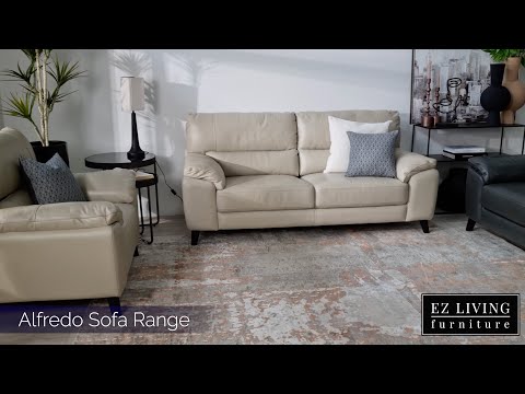 Leather 3 Seater Sofa Slate Grey EZ living Alfredo - Image 2