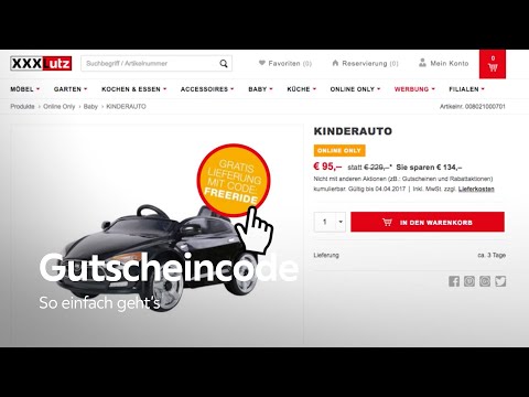 Gutscheincode online Einlösen - XXXLutz Service