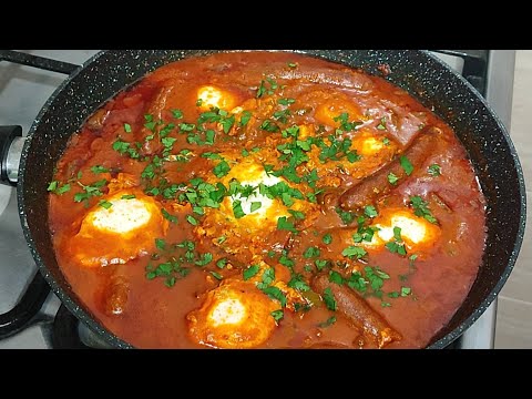 عجة تونسية بالمرقاز على اصولها مع كل اسرار بنتها ojja merguez