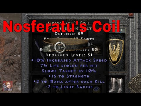 D2R Unique Items - Nosferatu's Coil (Vampirefang Belt)