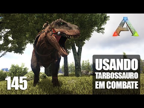 Testando o TARBOSSAURO em COMBATE - Tarbo vs Rex vs Acro - ARK Ragnarok - Ep 145