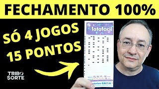15 Pontos Com Apenas 4 Jogos Usando as 25 Dezenas – Fechamento  100% Garantido [RECOMENDADO]