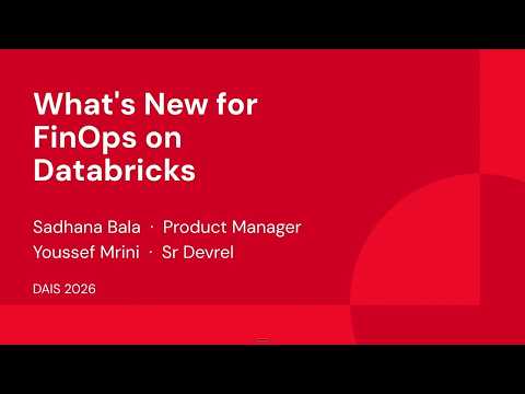 Watch: What’s New for FinOps on Databricks