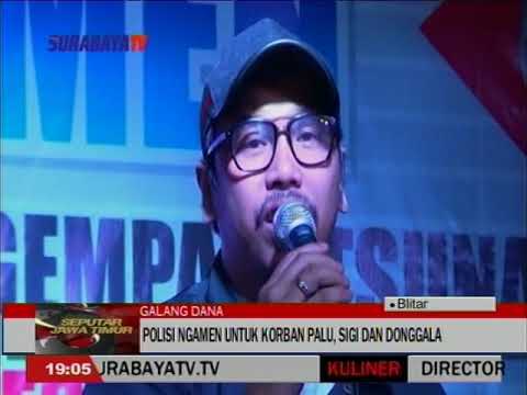 SEPUTAR JATIM   POLISI NGAMEN UNTUK KORBAN GEMPA SULAWESI TENGAH