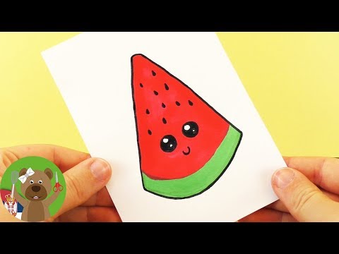 Nacrtati LUBENICU DIY / napravite sami satku LUBENICU / crtanje za decu