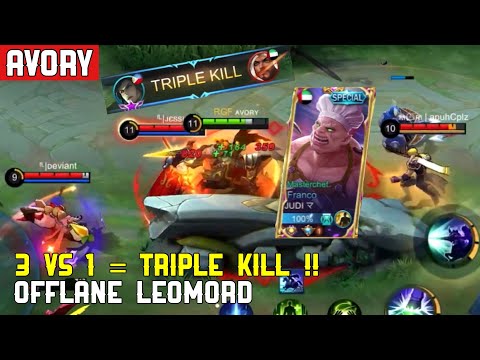 3 VS 1 = TRIPLE KILL! REVENGE! Playing With A Top 1 Supreme Franco! Offlane Leomord - Avory | MLBB