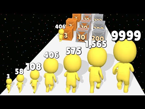 PUSH HARDER 3D - Level Up Man Max Level Gameplay (Box Runner)