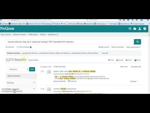 Narrowing a search in ProQuest