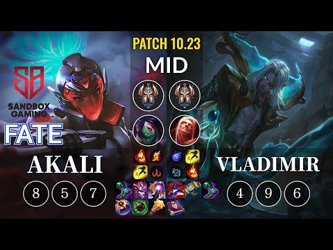 SB FATE Akali vs Vladimir Mid - KR Patch 10.23