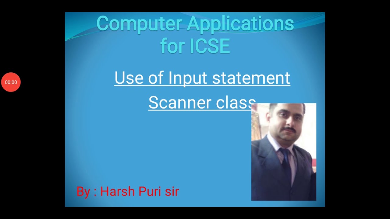 Computer Applications for ICSE || Input statement in Java using Scanner class for ICSE.