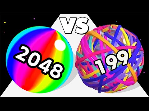 RUBBERBALL RUNNER /vs BALL RUN 2048 ∞ ASMR Gameplay Android iOS • Ball Run 3D Merge Math Games