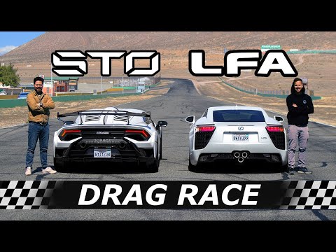 Lexus LFA vs Lamborghini Huracan STO // DRAG & ROLL RACE