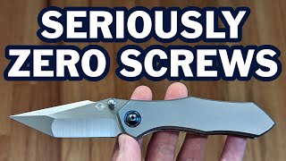I've NEVER seen this before on a production knife - Kassanova Design Neutron Star - Titanium Tanto