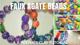 Polymer clay FAUX AGATE BEADS-INCREDIBLY EASY TUTORIAL!!!