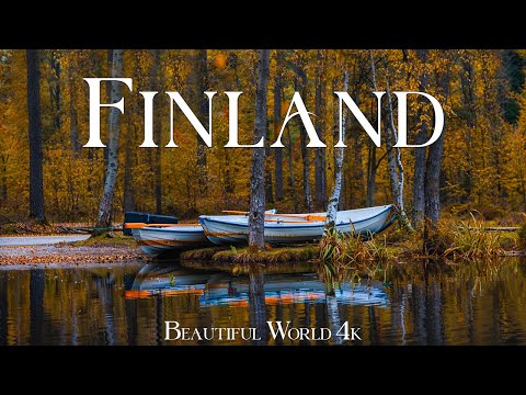 Finland 4K • Explore Fiery Autumn Forests, Crystal Lakes, and Golden Birch Valleys • 4K VIDEO HD