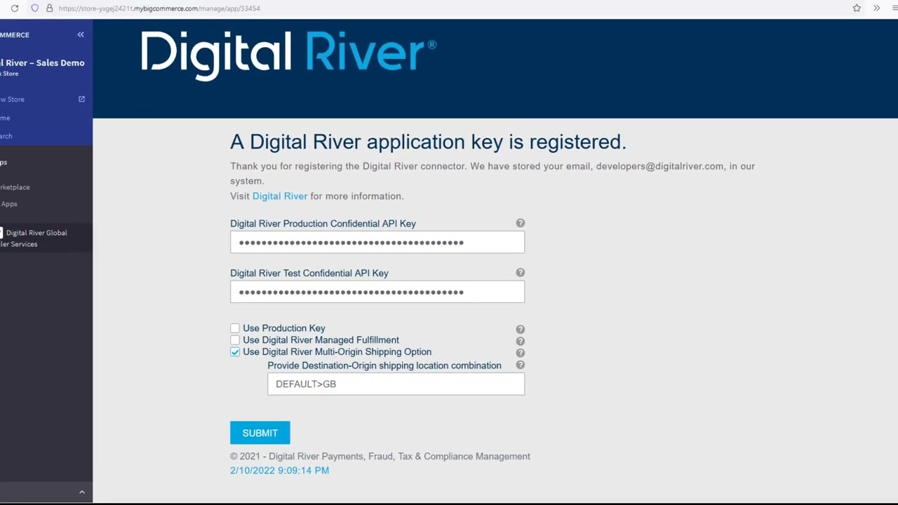 Digital River app for BigCommerce Demo