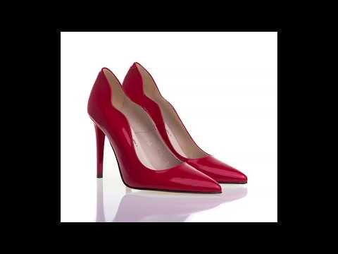 Czerwone szpilki damskie z naturalnej skóry