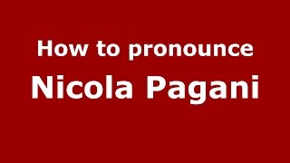 How to pronounce Nicola Pagani