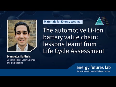 Webinar: The automotive Li-ion battery value chain: lessons learnt from Life Cycle Assessment