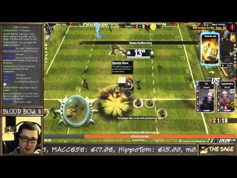 Humans vs Dark Elves: chainpushed Ogre to blitz the ballcarrier