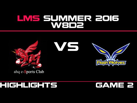 AHQ vs FW Game 2 Highlights LMS Summer 2016 W8D2 AHQ e sports Club vs Flash Wolves   FW vs AHQ
