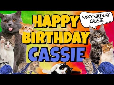 Happy Birthday Cassie! Crazy Cats Say Happy Birthday Cassie (Very Funny)