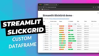 Streamlit-SlickGrid - Open source library for grid (DataFrame) control