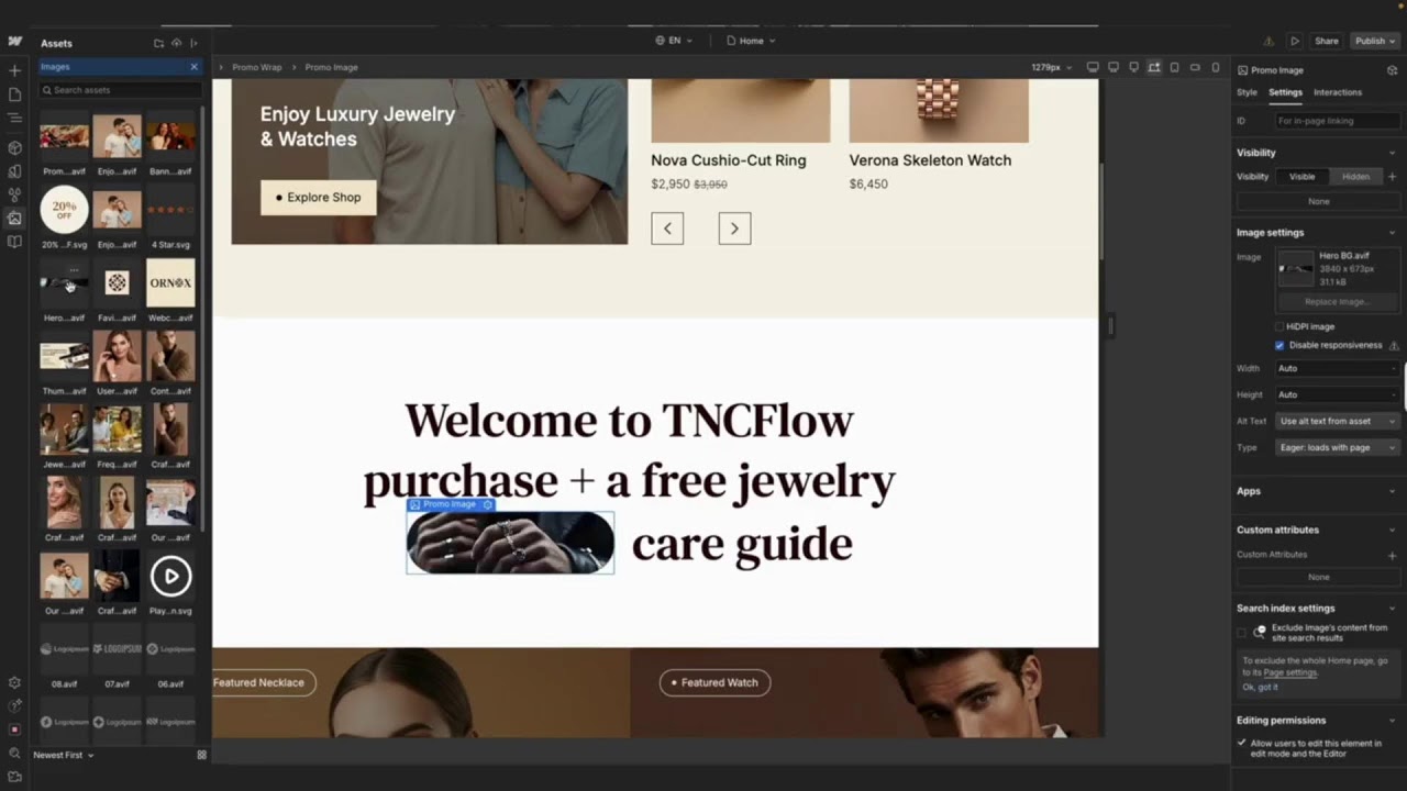 Live Webflow Website Build with a TNCFlow Template
