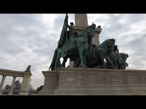 Heroes' Square or Hősök tere.  One of the MAJOR squares in Budapest. - Budapest Hungary - ECTV