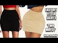 EASY DIY Beginner Fitted Bodycon Mini Skirts Two Variations From One Pattern No Zippers Or Buttons