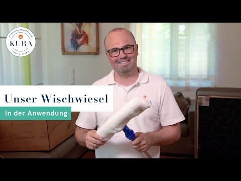 Schnell und ergiebig Öl auf Parkett aufwischen | KURA Wischwiesel