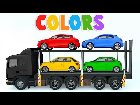 Colors for Children with Car Transporter Car Toys - Colours for Kids