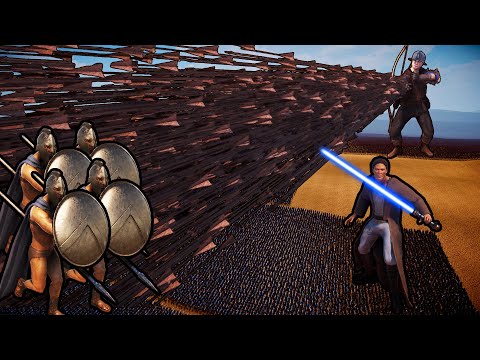 20 MILLION SPARTANS vs 100,000 JEDI KNIGHTS + 50 FULL AUTOARCHERS | UEBS 2