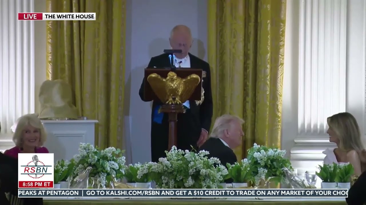 WATCH: King Charles Delivers President Trump a Gift and Speaks at State Dinner - 04/28/26